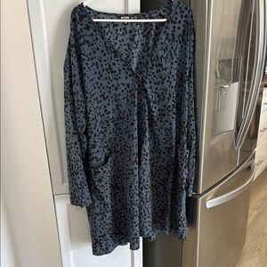 Missguided Blue and Black Midi Dress